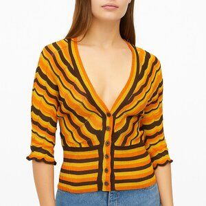 Julien Macdonald Striped V-Neck Cardigan Size 40